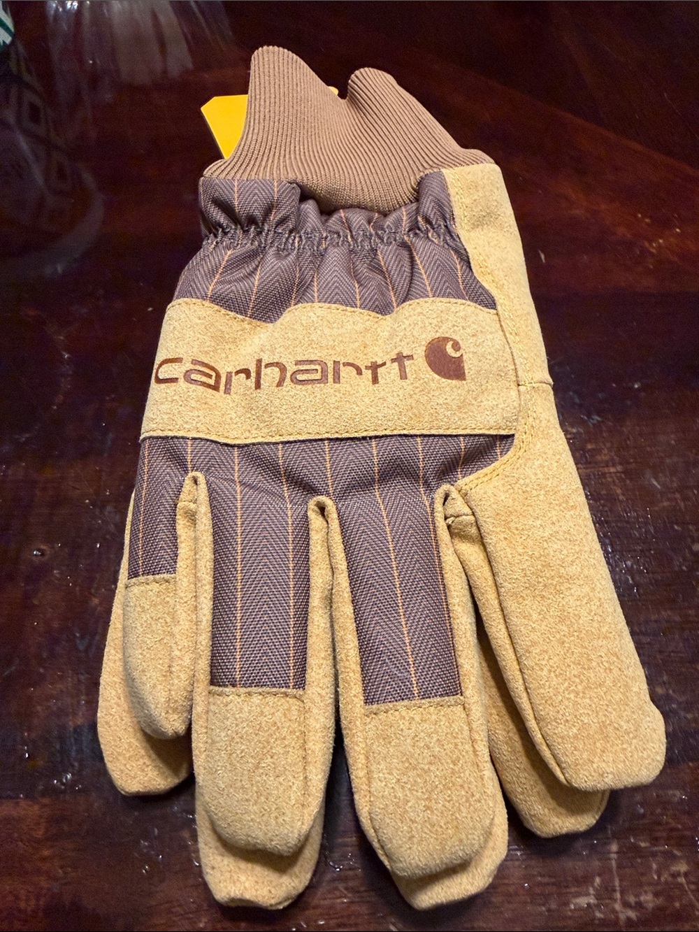 Carhartt Men's Tan & Brown Work Gloves with Reinforced Palm
